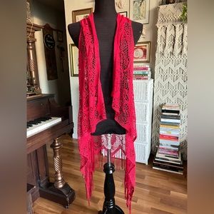5 for $25 Red boho vest